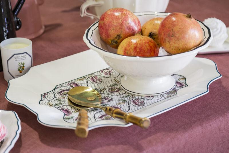 GIEN, CERAMICA, ESTAMPADAO, MESA, CUBIERTOS