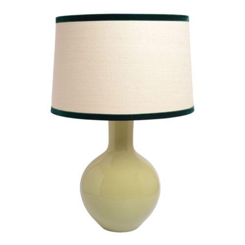 lámpara tibor, verde jade, elegante pie de lampara, INDIETRO