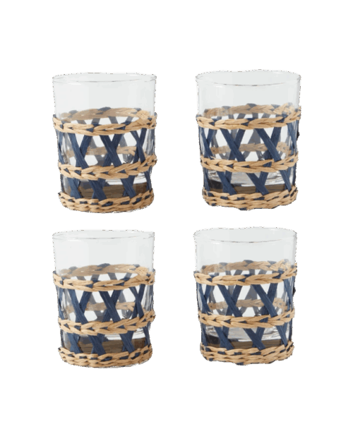 VASOS AGUA, RATAN, COLORES, INDIETRO