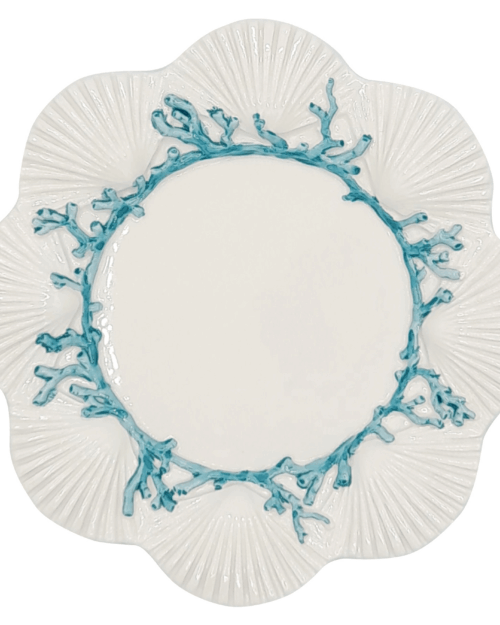 SET DE 2 PLATOS LLANOS CORAL AZUL