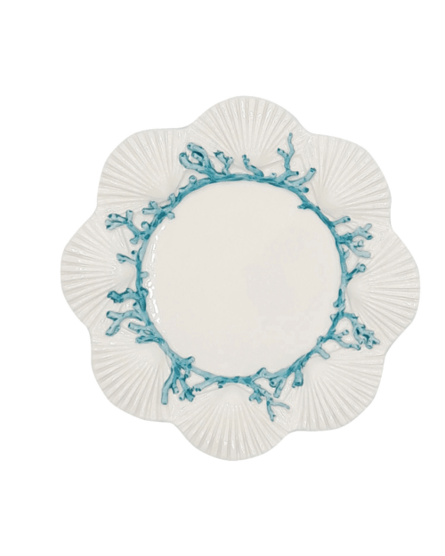SET DE 2 PLATOS POSTRE CORAL AZUL