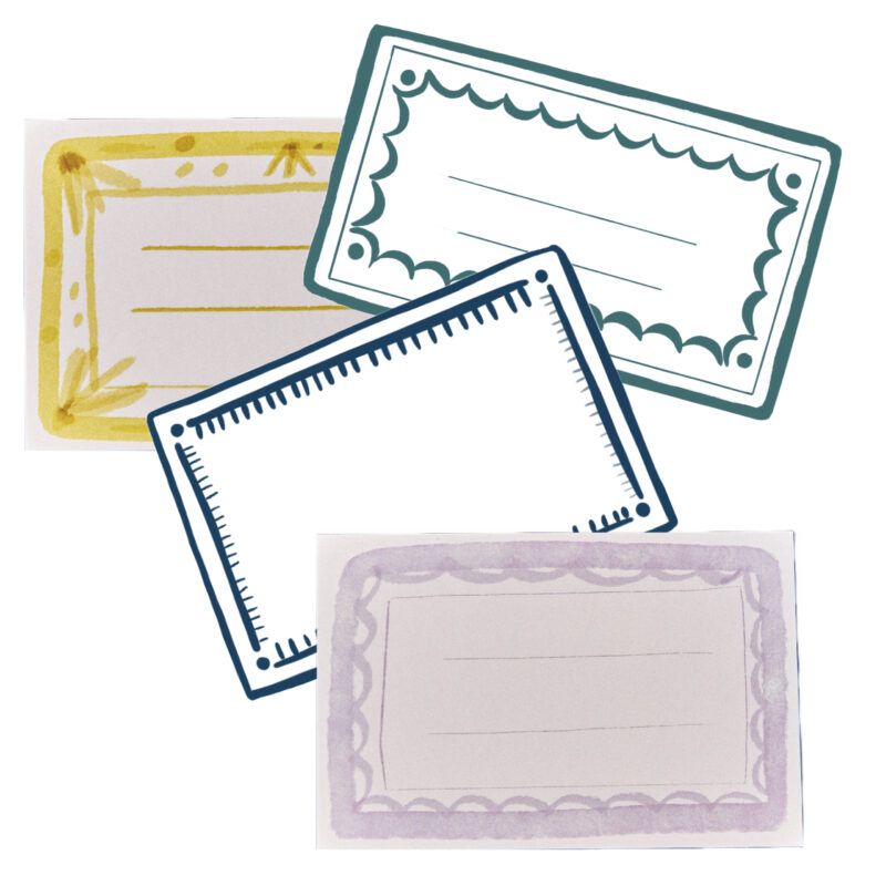etiquetas, pegatinas
