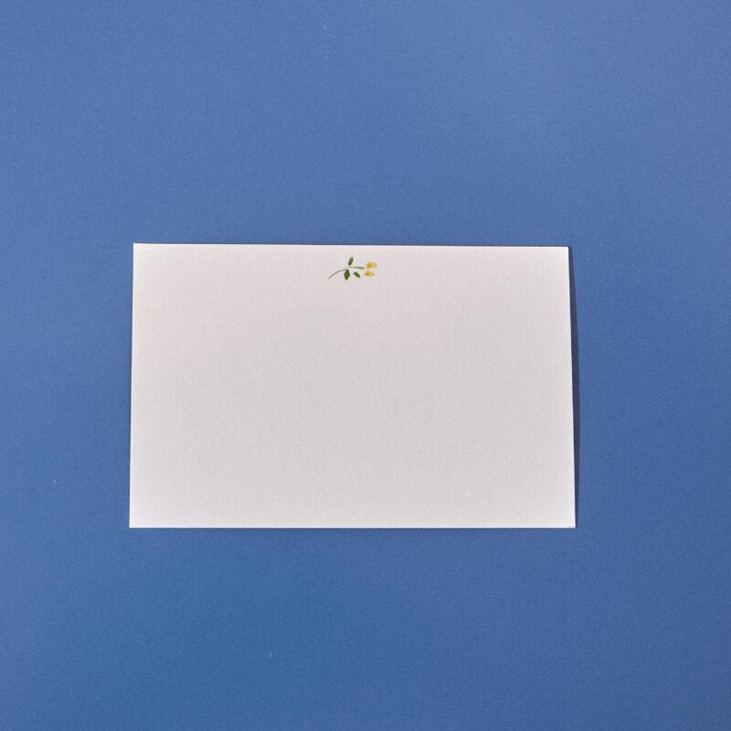 tarjeta florecita, papelería indietro