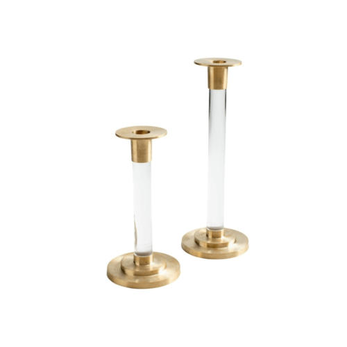 CANDELABRO, TRANSPARENTE, LATON ,INDIETRO