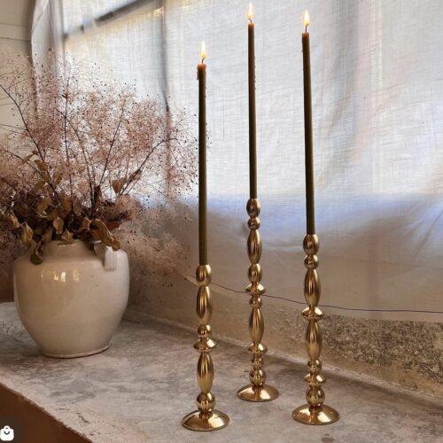 CANDELABROS LATON VELAS FINAS, INDIETRO