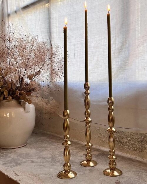 CANDELABROS LATON VELAS FINAS, INDIETRO