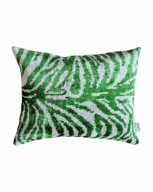 COJÍN TERCIOPELO CEBRA VERDE