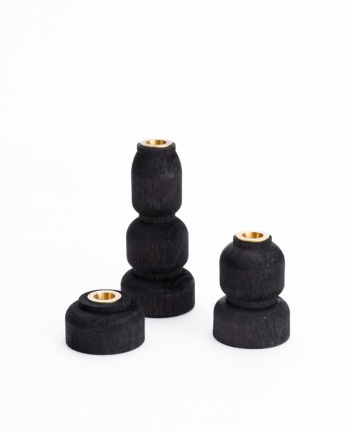 trio candelabros velas finas, indietro