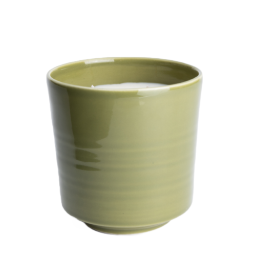 vela xl ceramica, verde claro, indietro