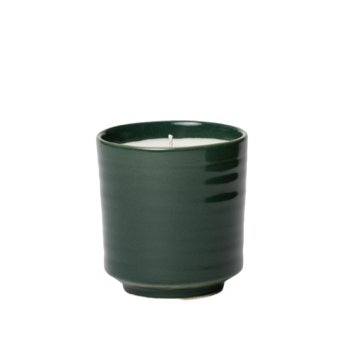 vela ceramica vaso verde, indietro