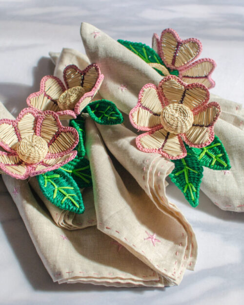SET 2 SERVILLETEROS FLOR