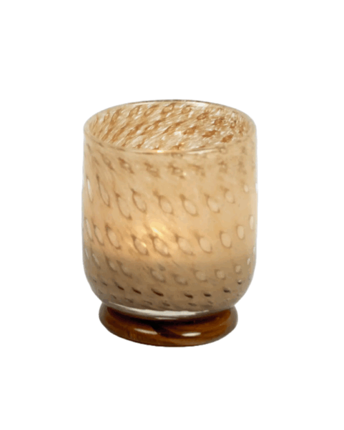 PORTAVELAS CRISTAL MARRÓN