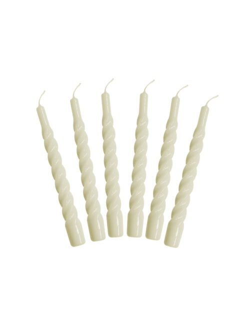 6 VELAS ESPIRAL BEIGE