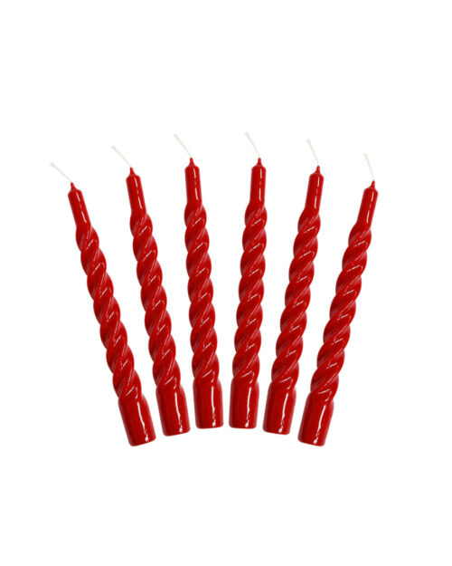 6 VELAS ESPIRAL ROJO