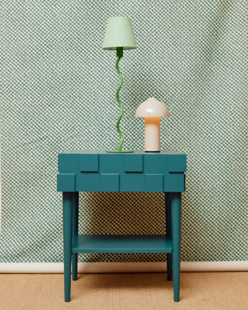 PIE DE LAMPARA RIZADA VERDE