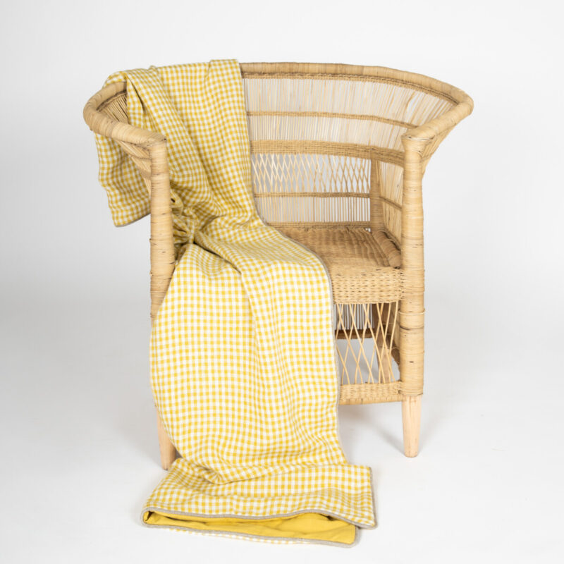 PLAID CUADROS VICHY AMARILLO - Imagen 3