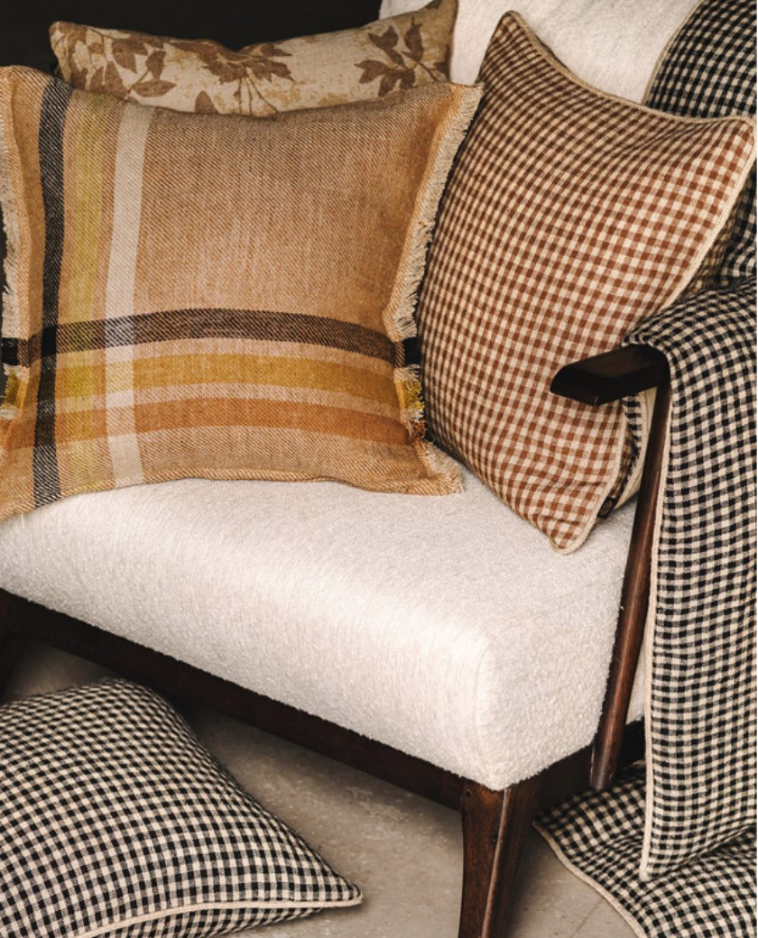 cojines lino, indietro, haomy