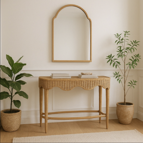 MUEBLE, MUEBLES INDIETRO, CONSOLA RATAN, MUEBLES ONDA