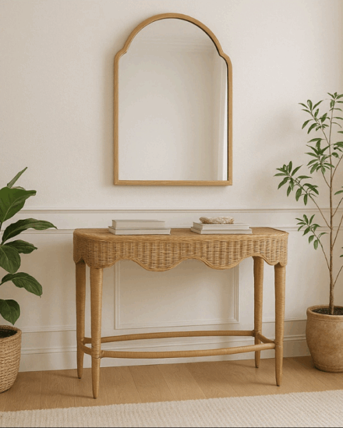 MUEBLE, MUEBLES INDIETRO, CONSOLA RATAN, MUEBLES ONDA