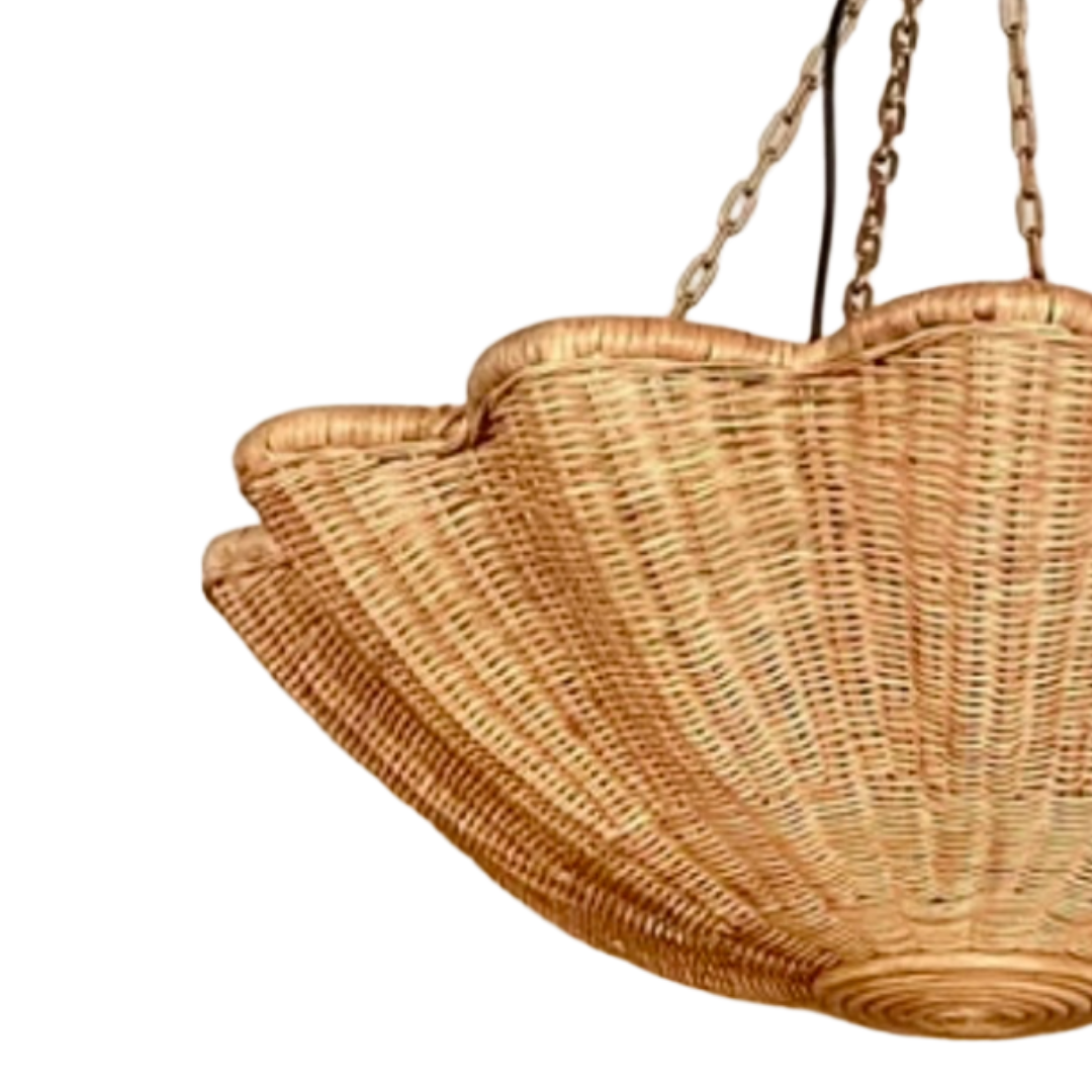 lámpara techo ratán, lámpara techo colgante ondas.