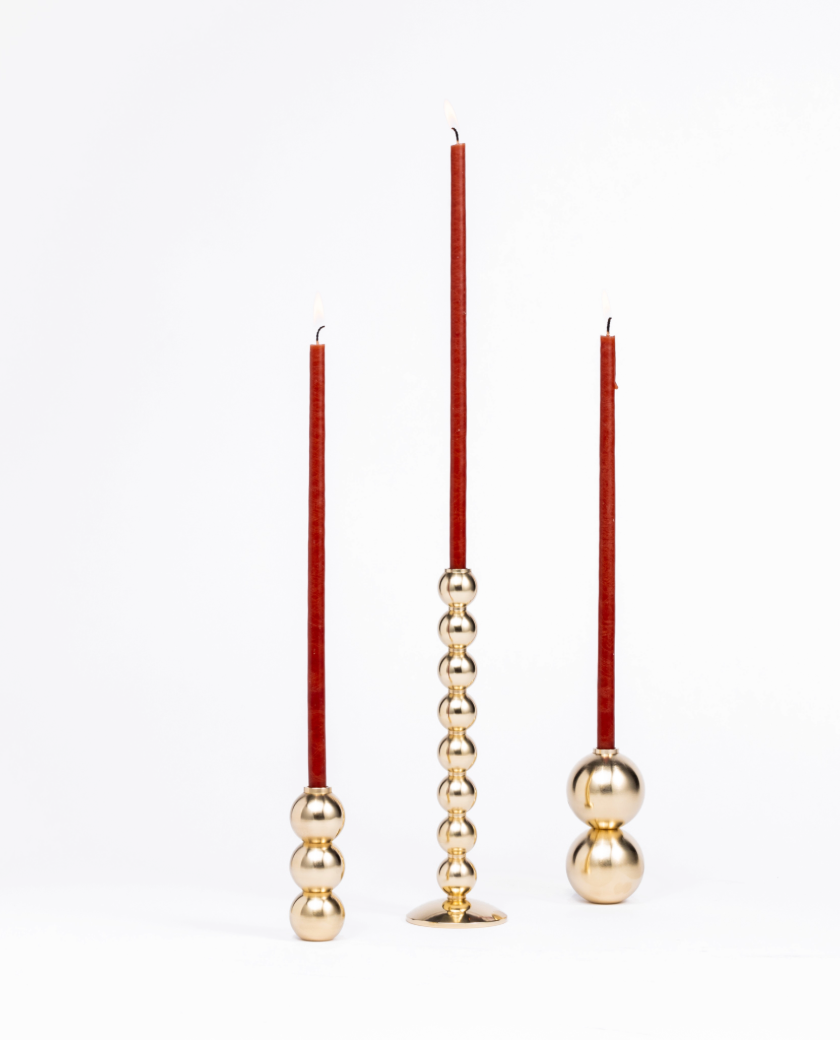 candelabros portavelas latón