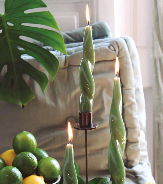 PACK DE 2 VELAS ONDULADAS MUSGO - Imagen 2