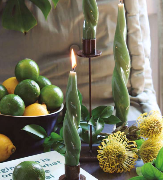 PACK DE 2 VELAS ONDULADAS MUSGO