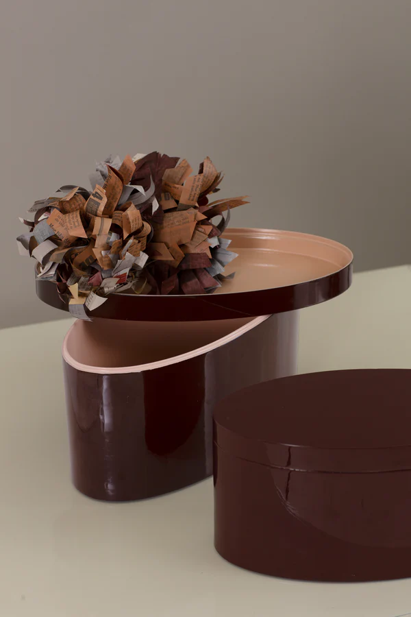 DUO CAJAS OVALADAS BURDEOS - Imagen 2