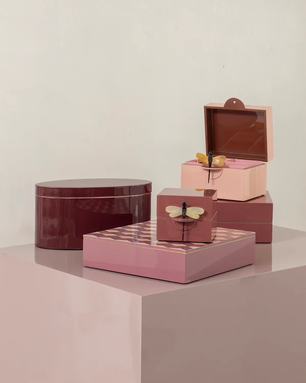 DUO CAJAS OVALADAS BURDEOS - Imagen 3