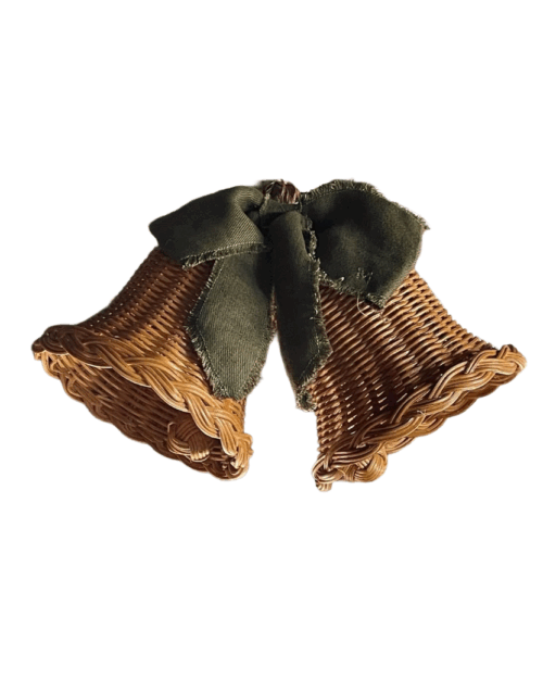 campana ratan, campanas decoración Navidad , indietro