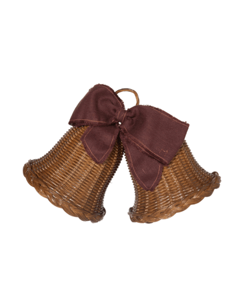 CAMPANA ratan, navidad, adornos puerta navidad, indietro