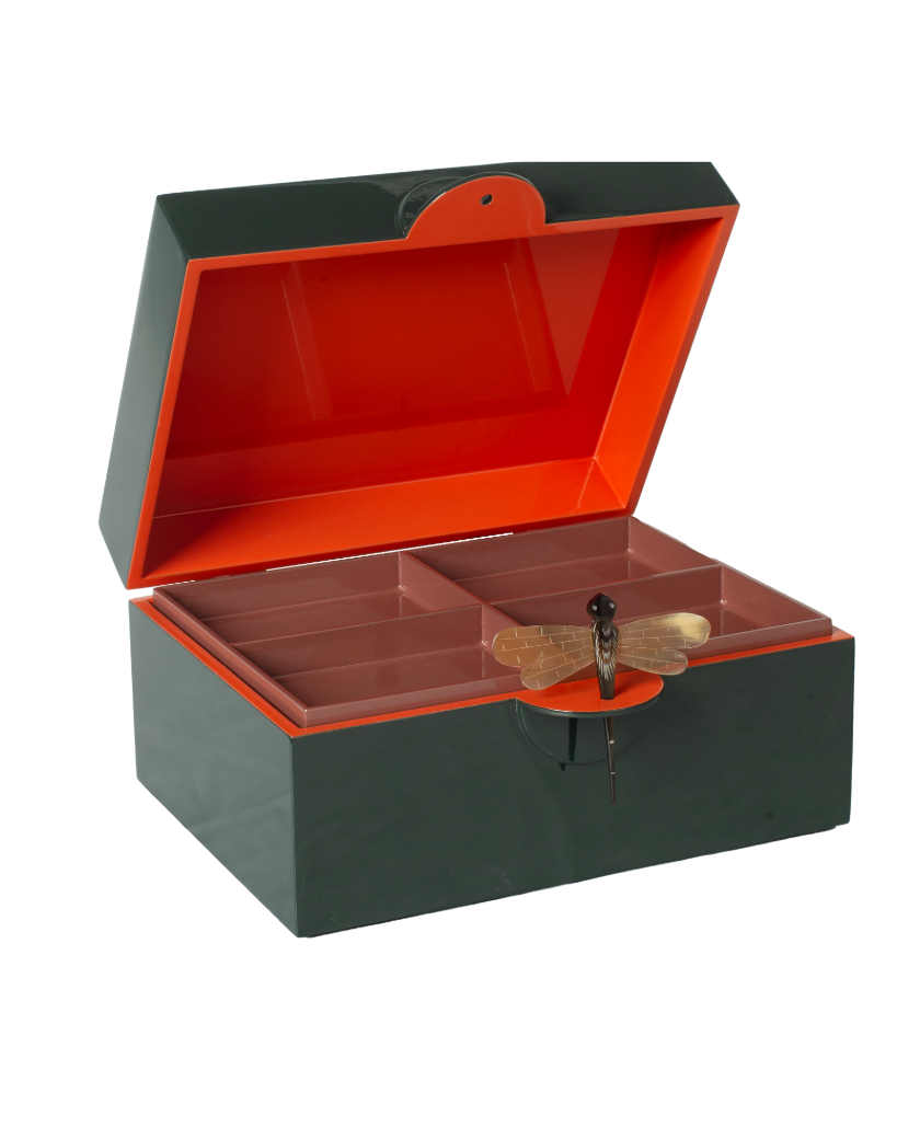 CAJA LACA, JOYERO VERDE LACA, CAJAS INDIETRO