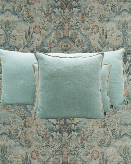 COJIN LINO CELADON 45X45