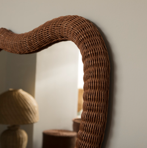 ESPEJO RATAN MARRON - Imagen 2