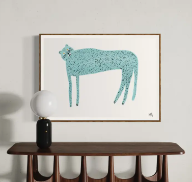 LAMINA LEOPARDO AZUL S