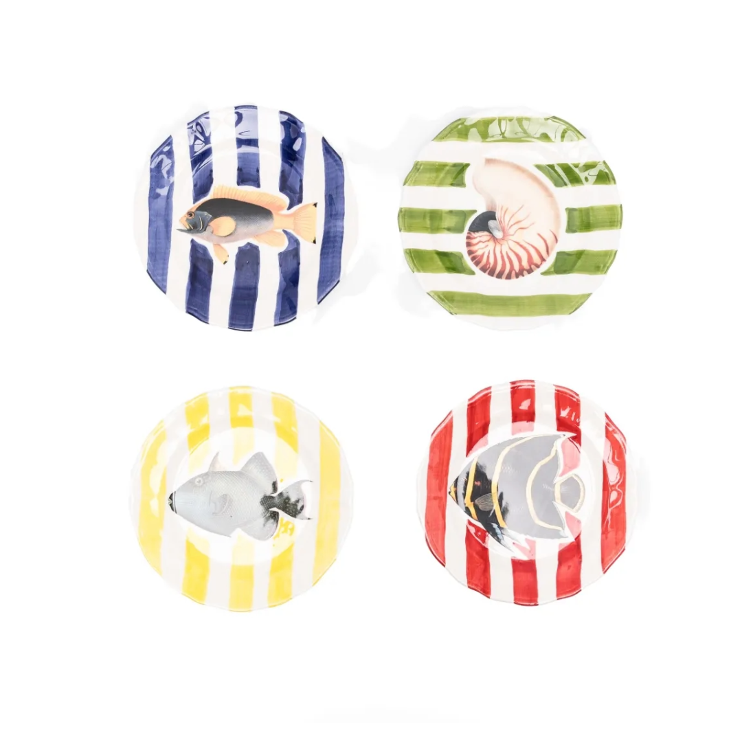 PLATO LLANO RAYAS AZULES - Imagen 2