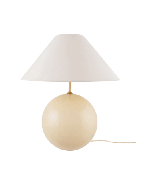 LAMPARA VIDRIO BEIGE, LAMPARAS CRISTAL