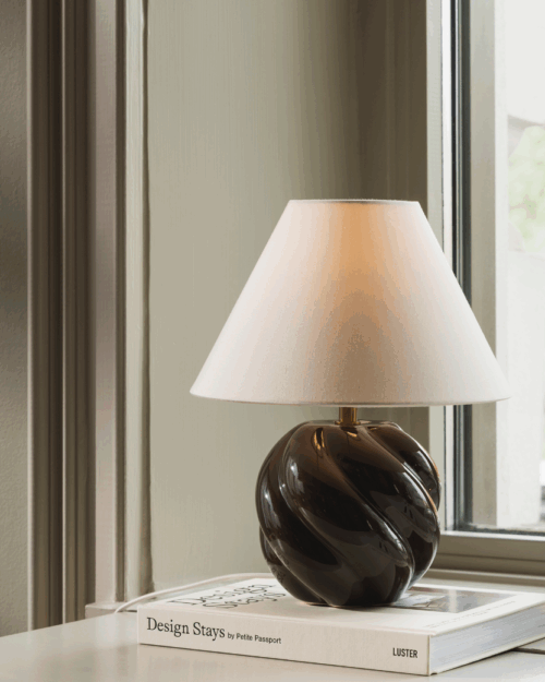 pie de lámpara bola ceramica