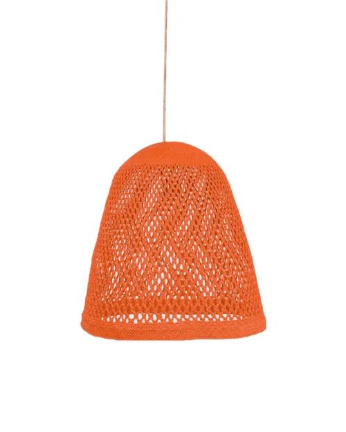 LAMPARAS ARTESANAS, PANTALLA RAFIA COLOR, INDIETRO