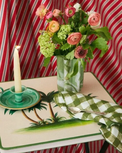 mesa pintada a mano, les ottomans, indietro