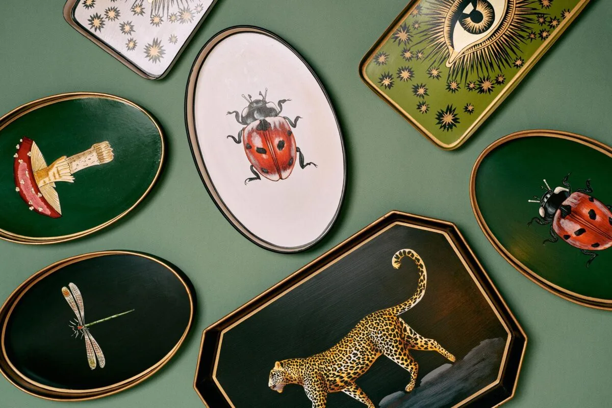 BANDEJAS LES OTTOMANS, INDIETRO, PINTADAS A MANO, VENTA ONLINE