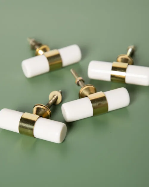 TIRADOR CERAMICA BLANCO