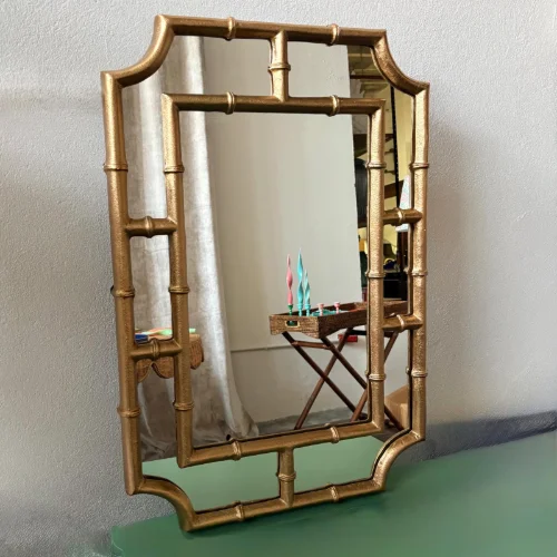 ESPEJO ORO BAMBU